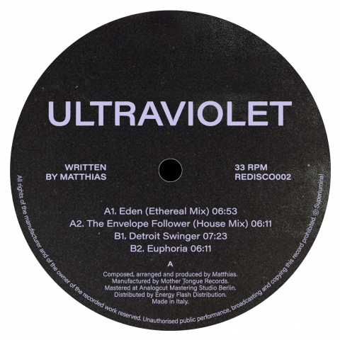 ( REDISCO 002 ) Matthias - Ultraviolet EP (12") Re:discovery Berlin